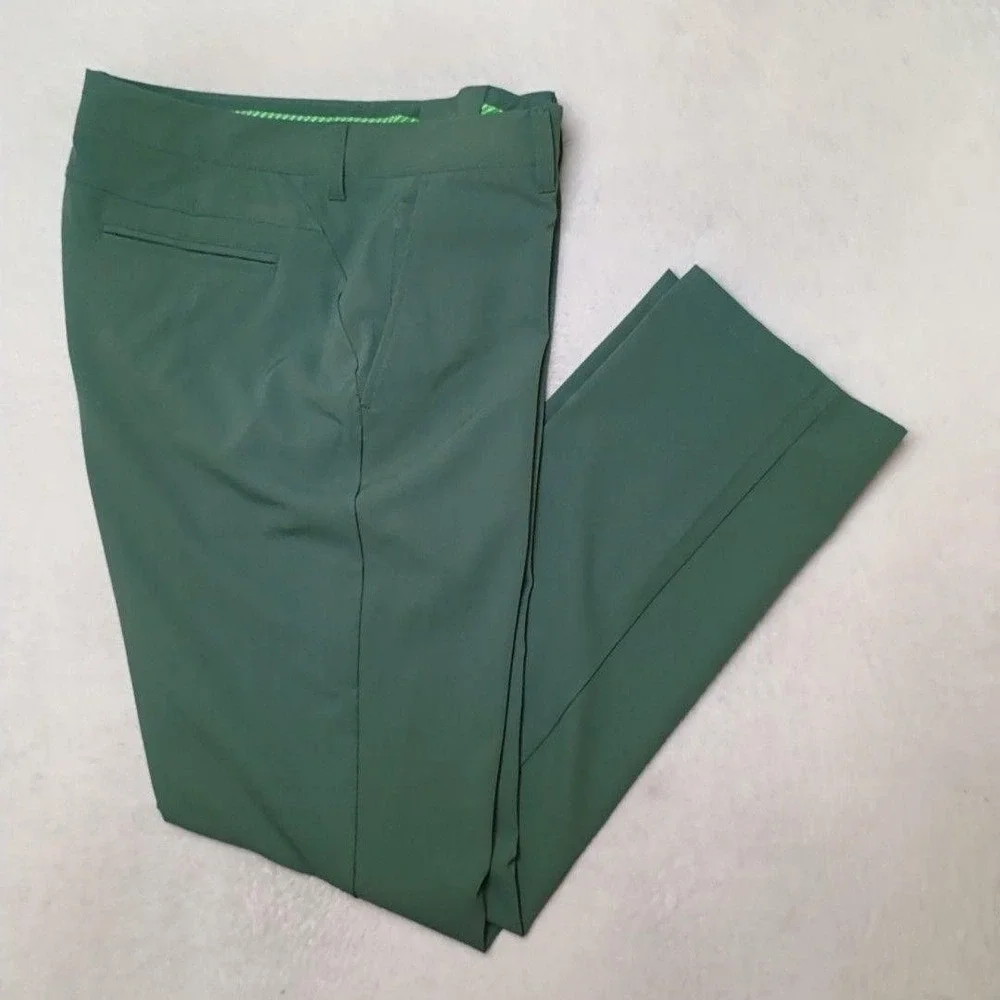 Bonobos Pants Men 35x32 Green Chino Slim Golf Highland Stretch Pockets Travel